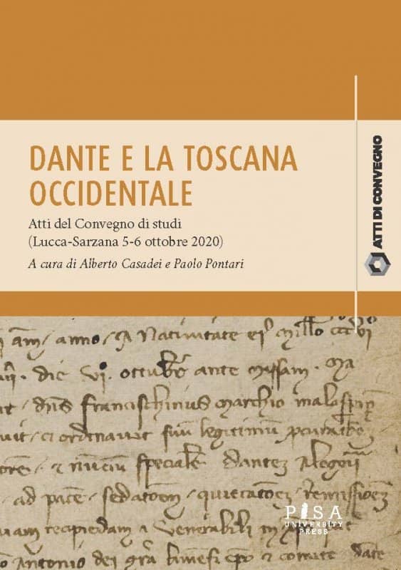 Copertina del libro Dante e la Toscana Occidentale, a cura di Alberto Casadei e Paolo Pontari