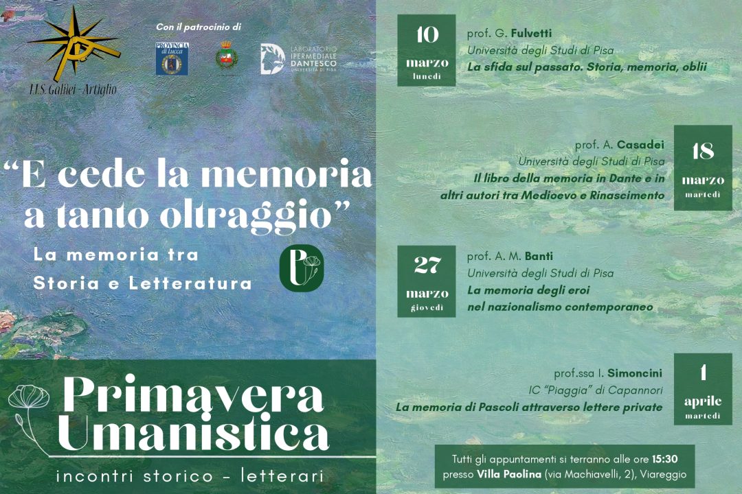 Locandina dell'evento inserito nell'ambito del ciclo di incontri "Primavera Umanistica"